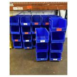 4 Uline Blue Stack Bins 18 x 11 x 10