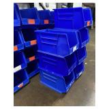 4 Uline Blue Stack Bins 18 x 11 x 10
