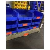 9 Uline Blue Stackable Bins 11 x 11 x 5