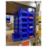 12 Uline Blue Stackable Bins 5-1/2 x 4 x 3