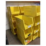 4 Uline Yellow Stack Bins 18 x 11 x 10