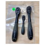 (3) Pittsburgh Pro 1/2' & 1/4' Ratchets