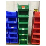 3 Uline Green Stack Bins 18 x 16-1/2 x 11
