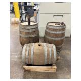 (3) Wood Brewing Barrels w/ Wood Spigots