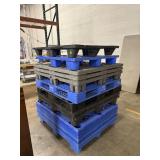 Assorted Blue, Black & Gray Plastic Pallets