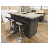 89' Breakroom Bar Table w/ 3 Adjustable Stools
