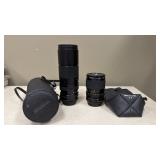 (3) Vintage Camera Lenses with Cases
