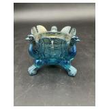 Blue Pressed Glass Four-Bird Trinket Dish