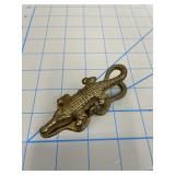 Brass-Tone Alligator Belt Buckle