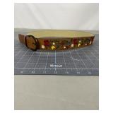 Floral Embroidered Brown Belt