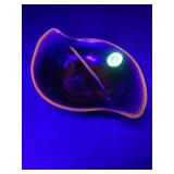 Persimmon Handled Art Glass Ashtray