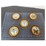 5 Butterfly Rattan Coasters / Trivets