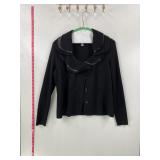 Charter Club Black Knit Jacket Size L