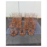 15 Libbey M. Dia Orange Floral Tumblers