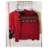 Red, Gold & Black Women's Sweaters