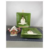 Oneida Snowmates Plates & Gingerbread Teapot