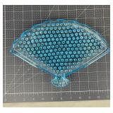 Fenton Aqua Hobnail Fan-Shaped Dish