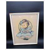 Sitting Pretty Vintage Child Lithograph
