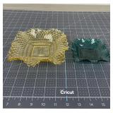 Indiana Glass Diamond Point Dishes, 2 Pc