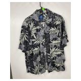 Caribbean Joe Black Floral Shirt XXL