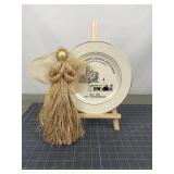 St. John Lutheran 150th Plate & Straw Angel