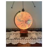 Illuminated World Globe with Wood Base