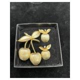 Abercrombie Cherry Brooch & Earrings Set