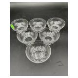 6 Candlewick Footed Dessert Bowls