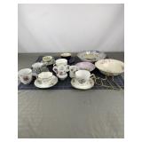 Floral China Tea Cups, Saucers & Bowls