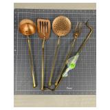 5 Copper & Brass Kitchen Utensils