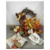 Fall Harvest Wreath, Blessed Sign & Decor
