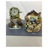 Bear Clock & Garden Cottage Figurine