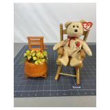 TY New York Bear, Rocker & Keenen Planter