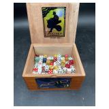Large Vintage Dice Collection in Wood Box