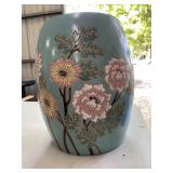 Turquoise Enameled Chinoiserie Garden Stool