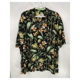 Island Shores Black Floral Shirt XXL