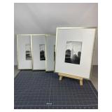 3 Matching Framed Black & White City Photos