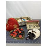 Vintage Game Pieces, Checkers & Dominoes Lot