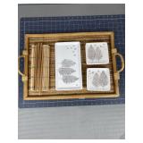 Winter Tree Ceramic Appetizer Set, 5 Pc