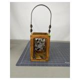 Wood & Iron Scrollwork Candle Lantern