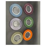 Colored Textured Glass Votive Holders, 6