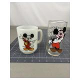 1980 Pepsi Mickey Mouse Mug & Club Glass