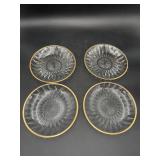 4 Cristal d'Arques Diamant Gold Plates