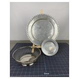 Wilton Tray, Aluminum Platter & Wire Basket