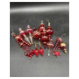 Ruby Red Hand-Blown Art Glass Ornaments