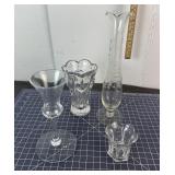 Polish Crystal Bud Vase & Candleholders