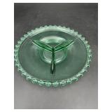 Green Candlewick 3-Part Relish Dish