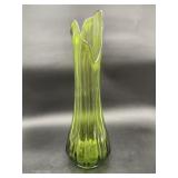 L.E. Smith Green Simplicity Swung Glass Vase