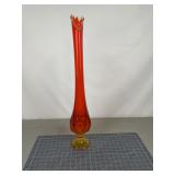 Viking Epic Four Square Persimmon Swung Vase