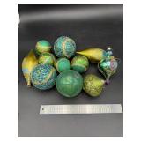 Peacock Jewel-Tone Christmas Ornaments, 11